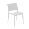 Fiona Stackable Polypropylene Poolside Patio Armless Dining Chair - White