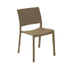 Fiona Stackable Polypropylene Poolside Patio Armless Dining Chair - Chocolate