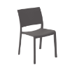 Fiona Stackable Polypropylene Poolside Patio Armless Dining Chair - Dark Grey