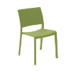 Fiona Stackable Polypropylene Poolside Patio Armless Dining Chair - Olive Green