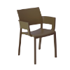 Fiona Stackable Polypropylene Poolside Patio Dining Chair - Chocolate