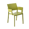 Fiona Stackable Polypropylene Poolside Patio Dining Chair - Olive Green