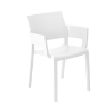 Fiona Stackable Polypropylene Poolside Patio Dining Chair -  White