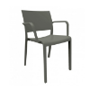 Fiona New Stackable Polypropylene Poolside Patio Dining Chair - Dark Grey