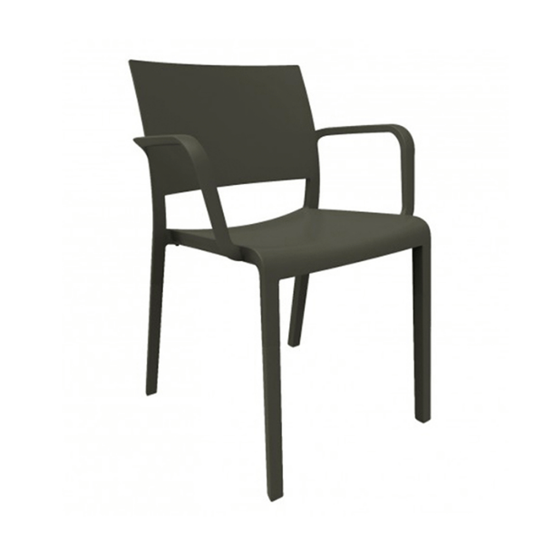 Fiona New Stackable Polypropylene Poolside Patio Dining Chair - Black
