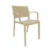 Fiona New Stackable Polypropylene Poolside Patio Dining Chair - Sand