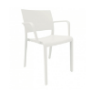Fiona New Stackable Polypropylene Poolside Patio Dining Chair - White
