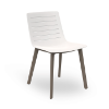 Skin Click Polypropylene Patio Cafe Chair  -  	Chocolate Base / White Seat