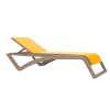 Sky Club Stackable Polypropylene Sling Chaise Lounge - Sand / Yellow