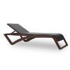 Sky Club Stackable Polypropylene Sling Chaise Lounge - Wengue / Beige