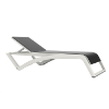 	Sky Club Stackable Polypropylene Sling Chaise Lounge - White / Grey-Black