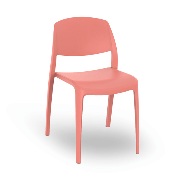 Smart Stackable Polypropylene Patio Cafe Chair  - Terracotta