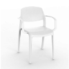 Smart Stackable Polypropylene Patio Dining Armchair -  White