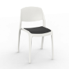 Smart Polypropylene Patio Cafe Chair with Padded Seat - White