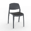 Smart Polypropylene Patio Cafe Chair with Padded Seat - Dark Grey