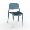 	Smart Polypropylene Patio Cafe Chair with Padded Seat - Retro Blue