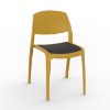 Smart Polypropylene Patio Cafe Chair with Padded Seat - Tuscan