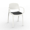 Smart Polypropylene Patio Dining Armchair with Padded Seat - White