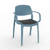 Smart Polypropylene Patio Dining Armchair with Padded Seat - Retro Blue