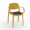 Smart Polypropylene Patio Dining Armchair with Padded Seat - Tuscan