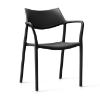 Splash Air Stackable Polypropylene Patio Cafe Armchair - Black