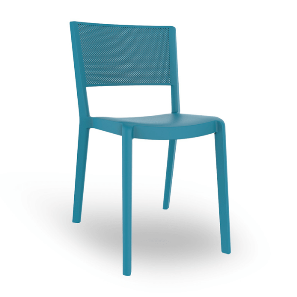 Spot Stackable Polypropylene Patio Cafe Chair - Retro Blue