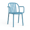Sue Stackable Polypropylene Patio Cafe Armchair - Retro Blue