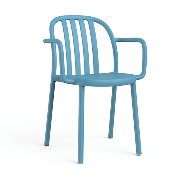 Sue Stackable Polypropylene Patio Cafe Armchair - Retro Blue