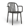 Sue Stackable Polypropylene Patio Cafe Armchair - Black