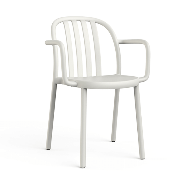 Sue Stackable Polypropylene Patio Cafe Armchair - White