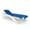 Marina Club Sunbed Stackable Polypropylene Sling Chaise Lounge - White / Blue