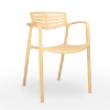 Toledo Air Green Stackable Polypropylene Poolside Patio Dining Chair  - Yellow Fire