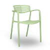 Toledo Air Green Stackable Polypropylene Poolside Patio Dining Chair  - Green Water