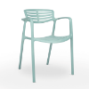 Toledo Air Green Stackable Polypropylene Poolside Patio Dining Chair -  Blue Air