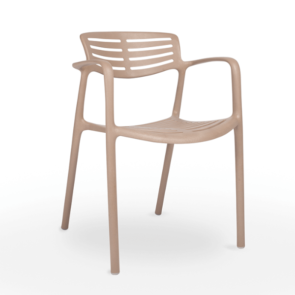 Toledo Air Green Stackable Polypropylene Poolside Patio Dining Chair  - Brown Earth