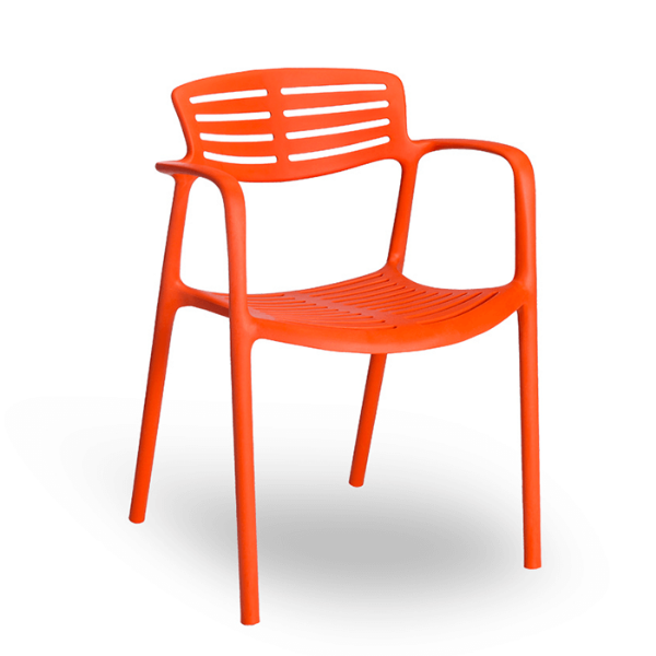 Toledo Air Stackable Polypropylene Poolside Patio Dining Chair  - Boiler