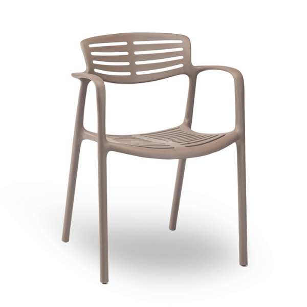 	Toledo Air Stackable Polypropylene Poolside Patio Dining Chair - Chocolate