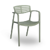 Toledo Air Stackable Polypropylene Poolside Patio Dining Chair -  Green Grey