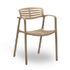 Toledo Air Stackable Polypropylene Poolside Patio Dining Chair - Sand