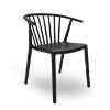 Woody Stackable Polypropylene Poolside Dining Armchair - Black