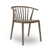 Woody Stackable Polypropylene Poolside Dining Armchair - Chocolate