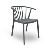 Woody Stackable Polypropylene Poolside Dining Armchair - Dark Grey