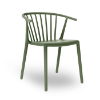 Woody Stackable Polypropylene Poolside Dining Armchair - Green Grey