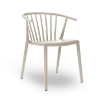 Woody Stackable Polypropylene Poolside Dining Armchair - Ivory