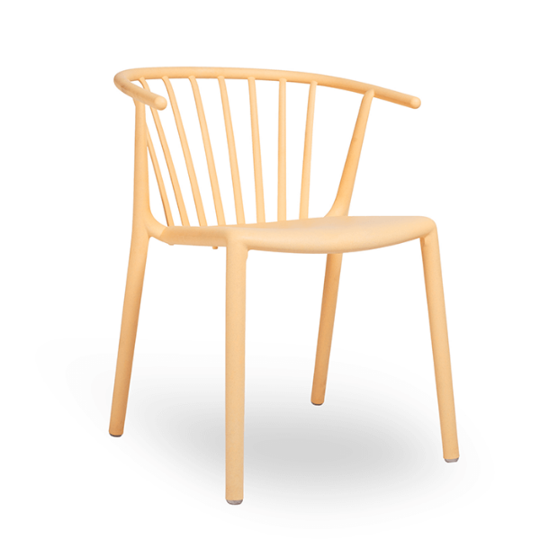 	Woody Green Stackable Recycled Polypropylene Poolside Dining Armchair - Yellow Fire