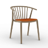 Woody Polypropylene Poolside Dining Armchair with Padded Seat - Sand / Pumpkin