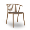 	Woody Polypropylene Poolside Dining Armchair with Padded Seat - Linen / Chocolate