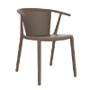 Woody Flat Stackable Polypropylene Poolside Dining Armchair - Chocolate