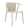 Woody Flat Stackable Polypropylene Poolside Dining Armchair - Ivory