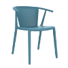 Woody Flat Stackable Polypropylene Poolside Dining Armchair - Retro Blue